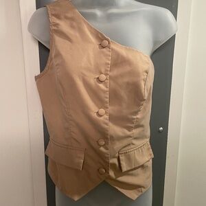 ONE SHOULDER NUDE VEST TOP
